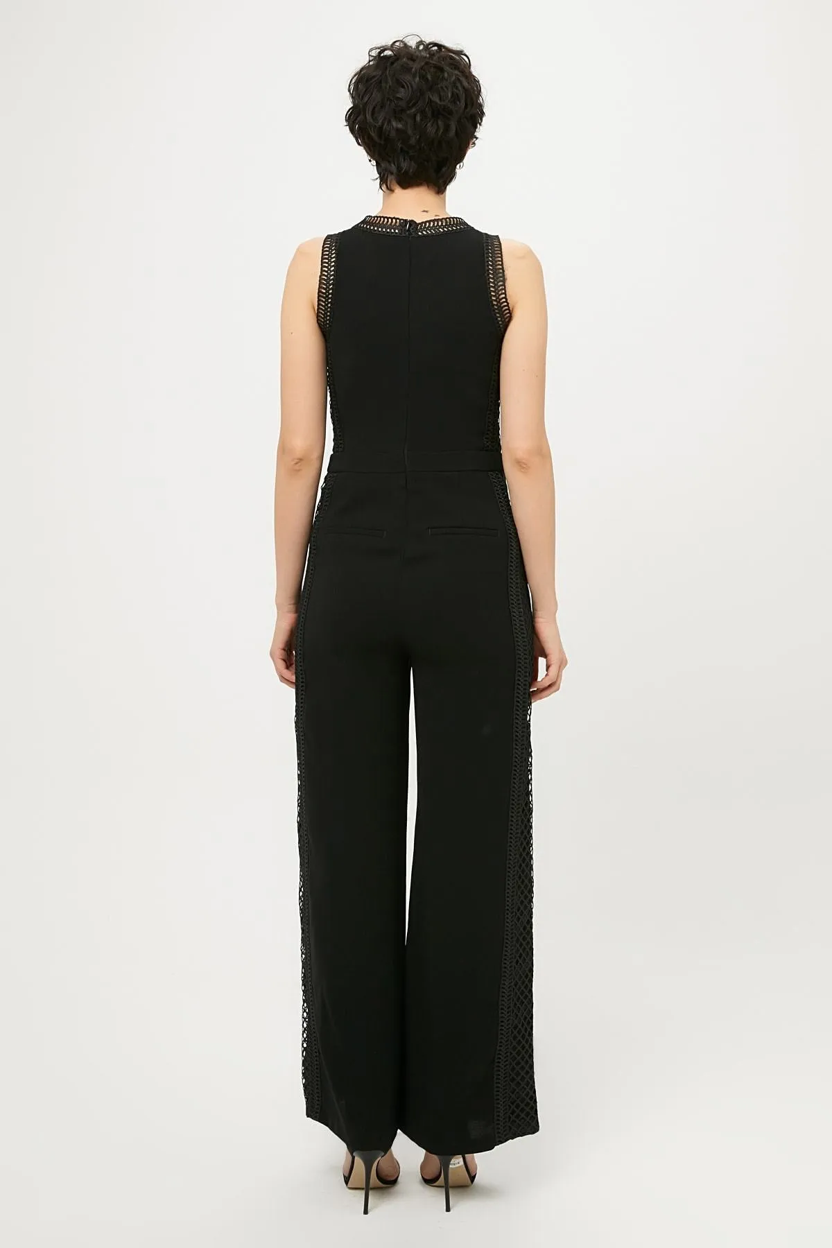 16245 Black Net Detail Jumpsuit
