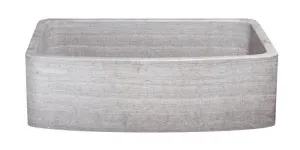 33" Stratus Marble Curved Apron Farmhouse Kitchen Sink