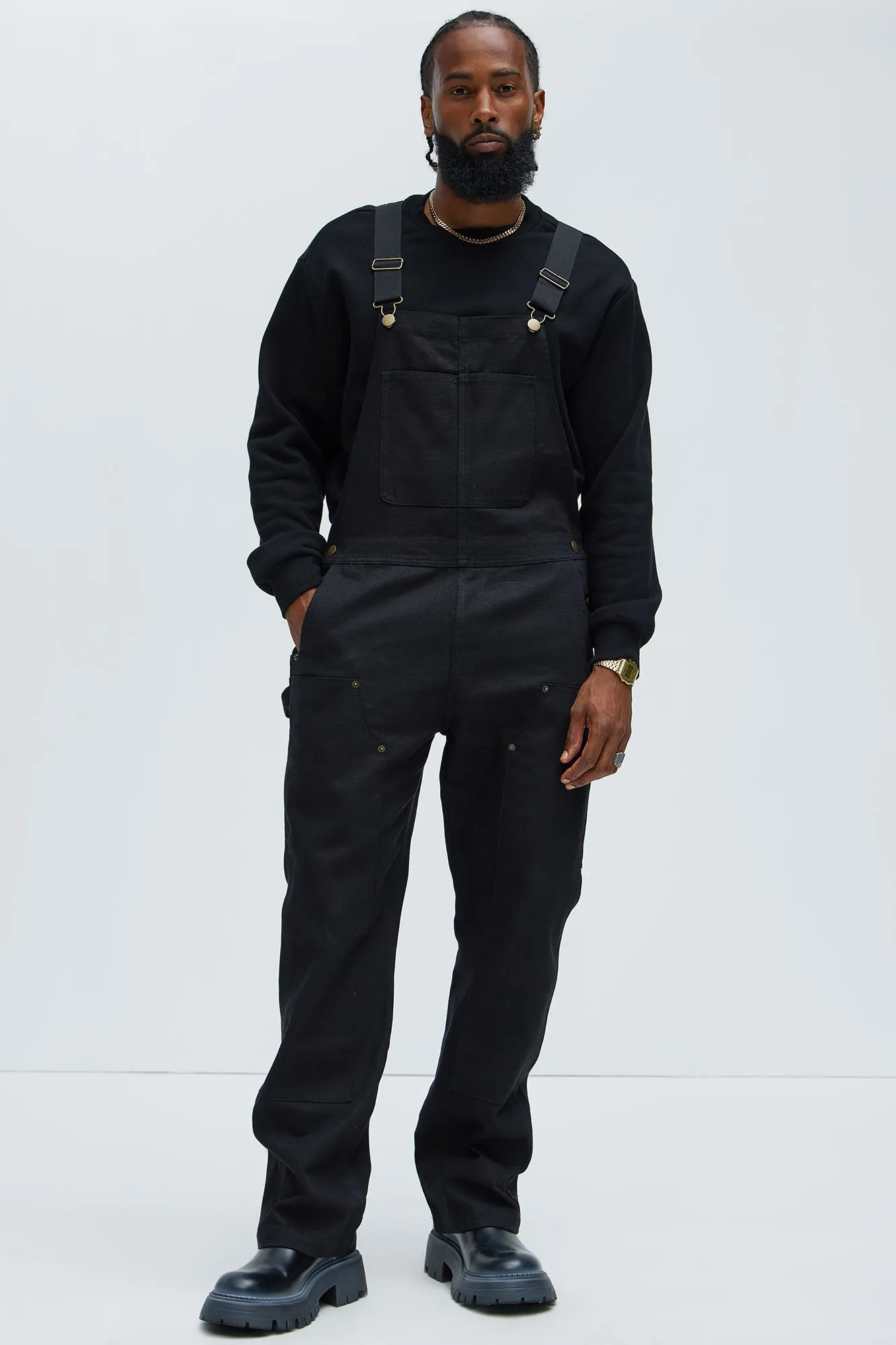 Alexander Utility Canvas Overalls - Black