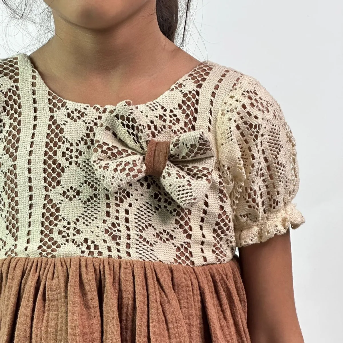 ArthLife Vintage Brown Fit And Flare Dress