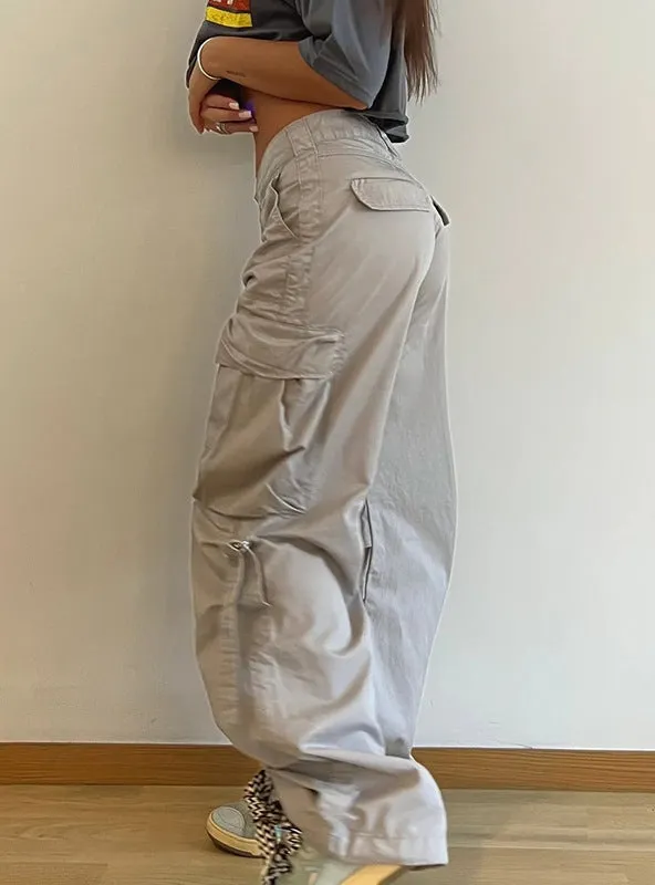 Big Pocket Loose Low Waist Wide-leg Pants