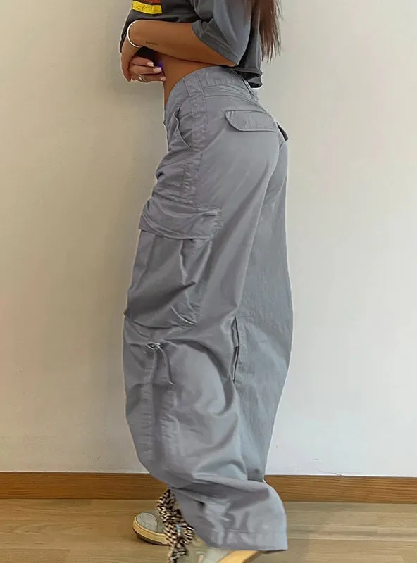 Big Pocket Loose Low Waist Wide-leg Pants