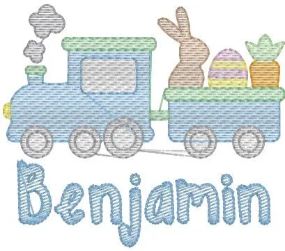 Boys Easter Train Monogram Polo Design