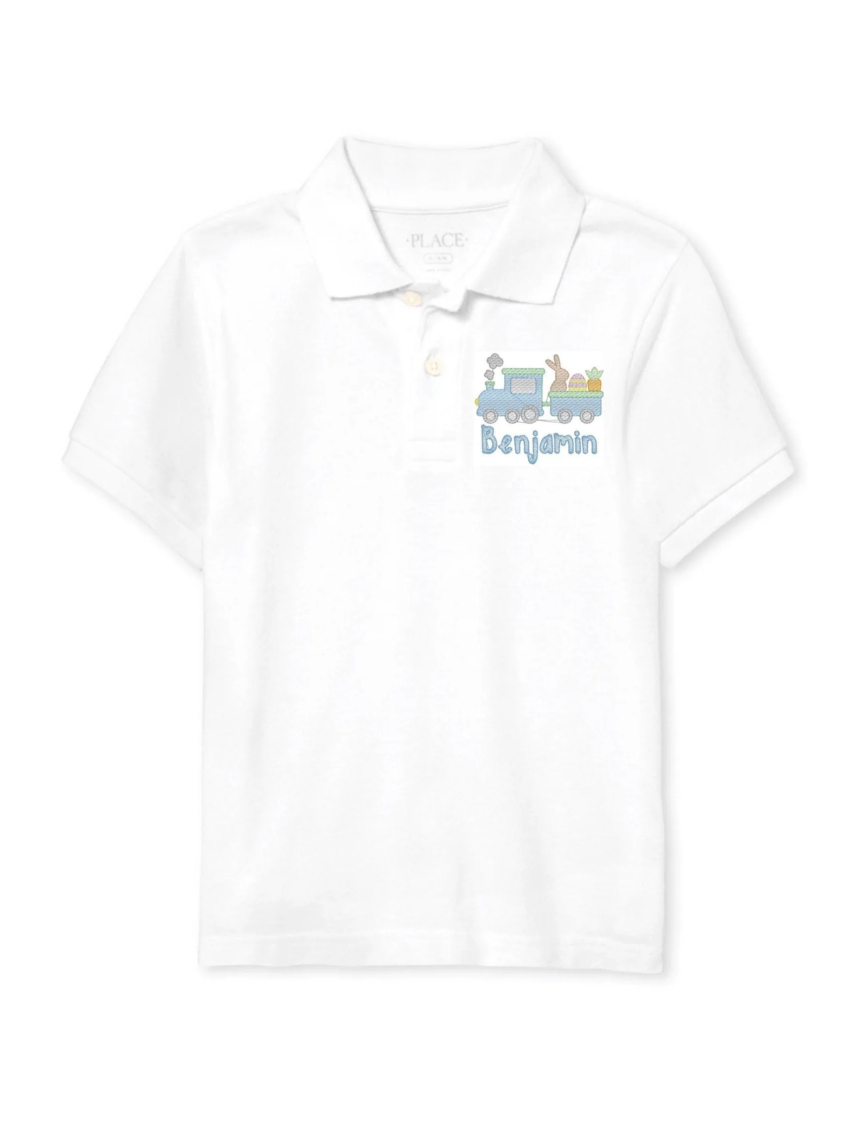 Boys Easter Train Monogram Polo Design