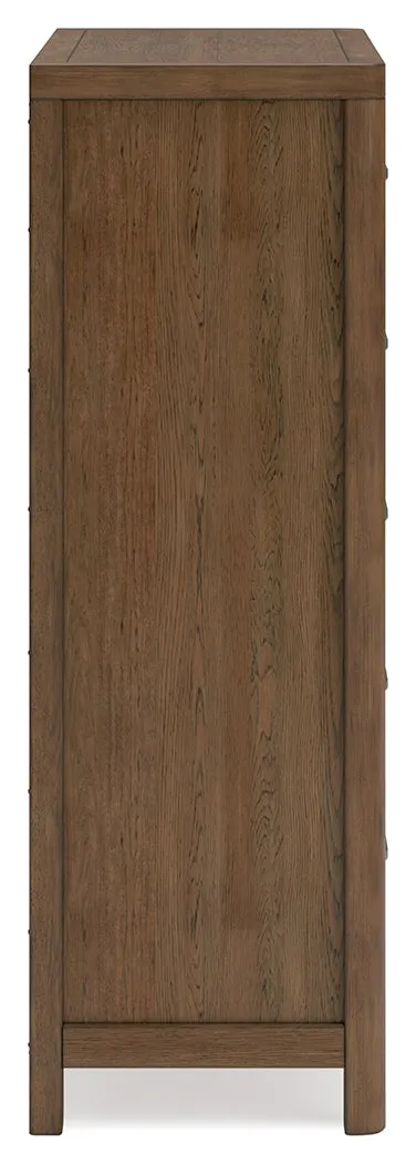 Cabalynn California King Panel Bed with Dresser, Chest and Nightstand in Light Brown