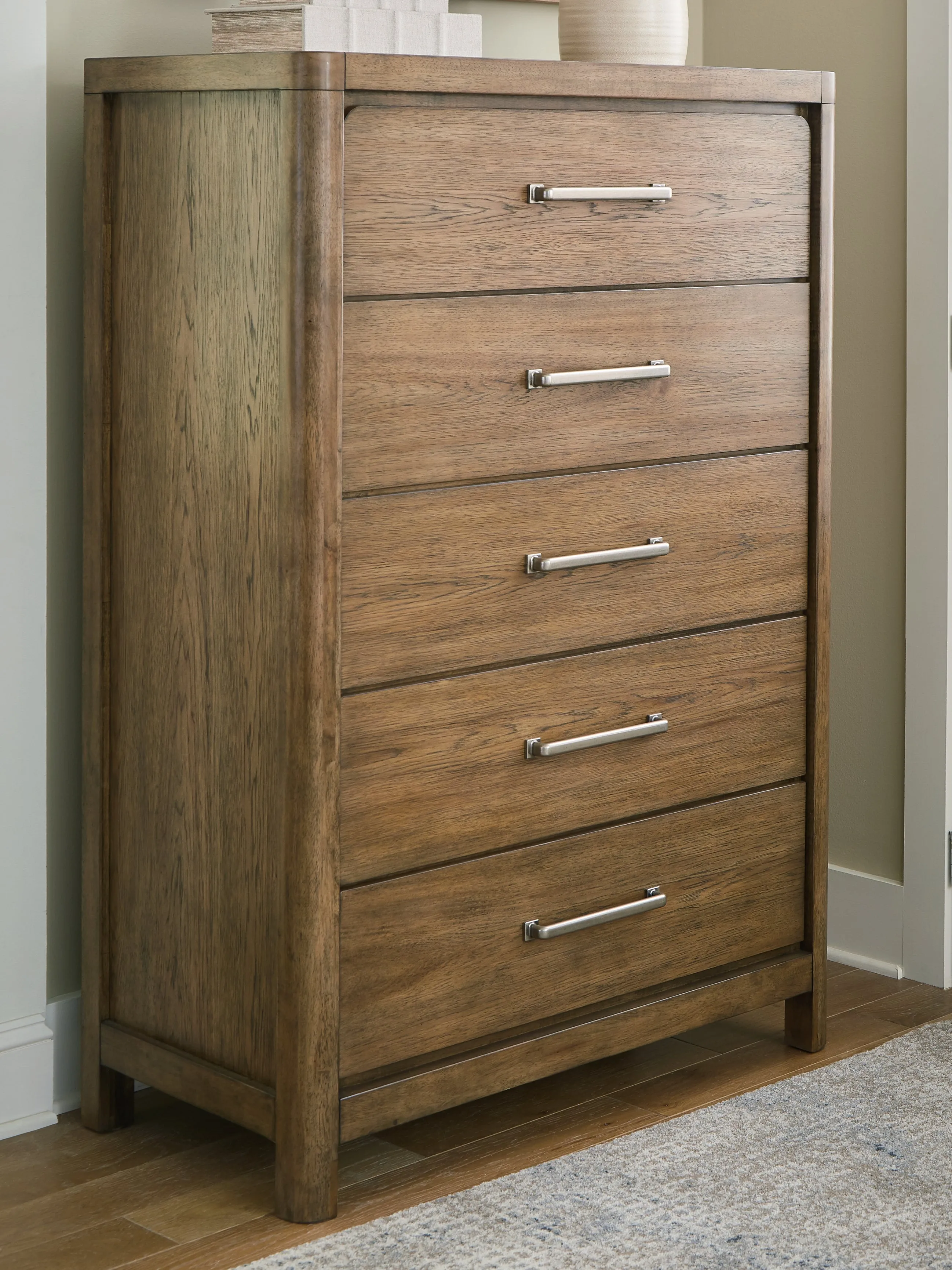 Cabalynn California King Panel Bed with Dresser, Chest and Nightstand in Light Brown
