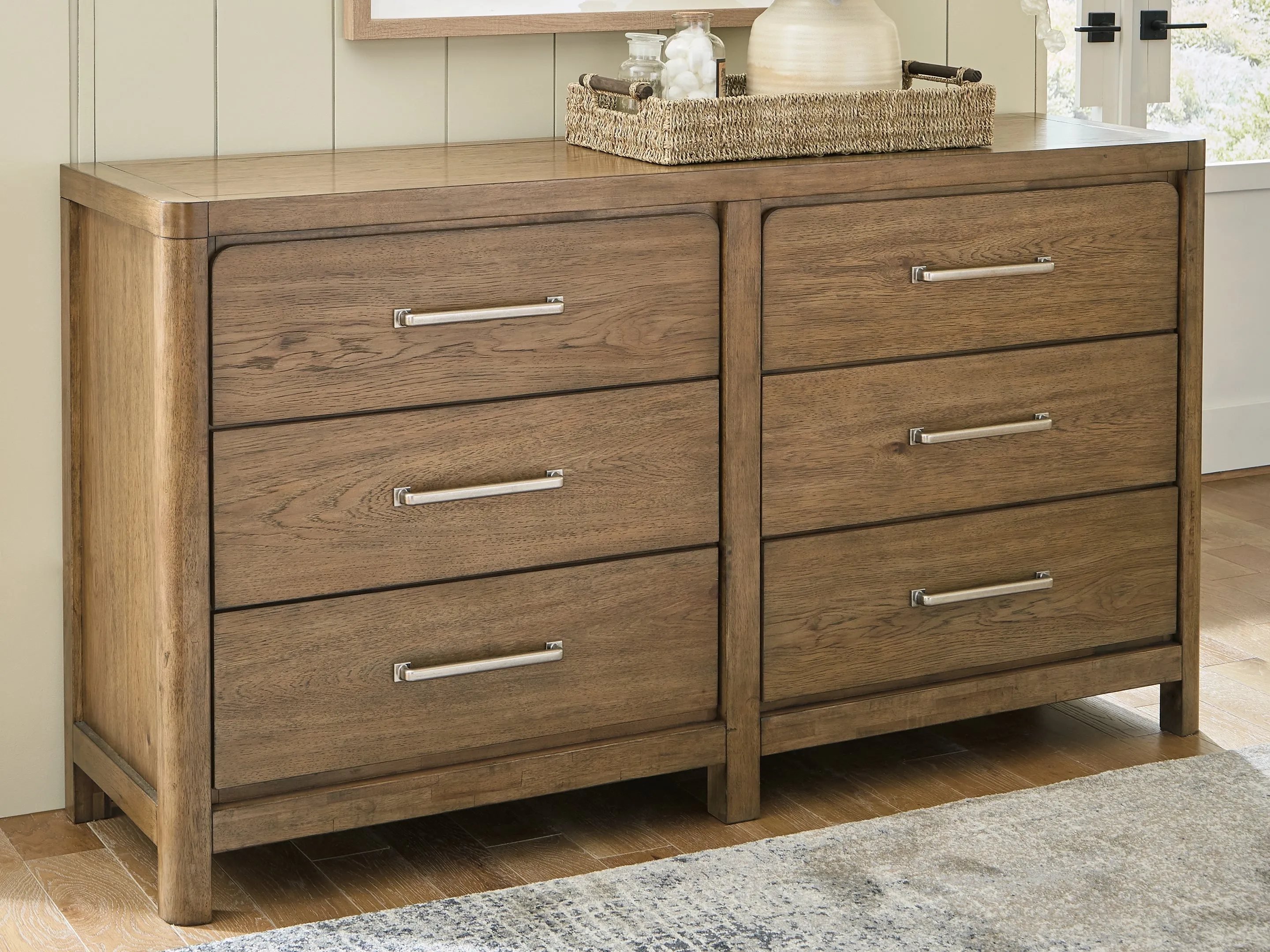 Cabalynn California King Panel Bed with Dresser, Chest and Nightstand in Light Brown