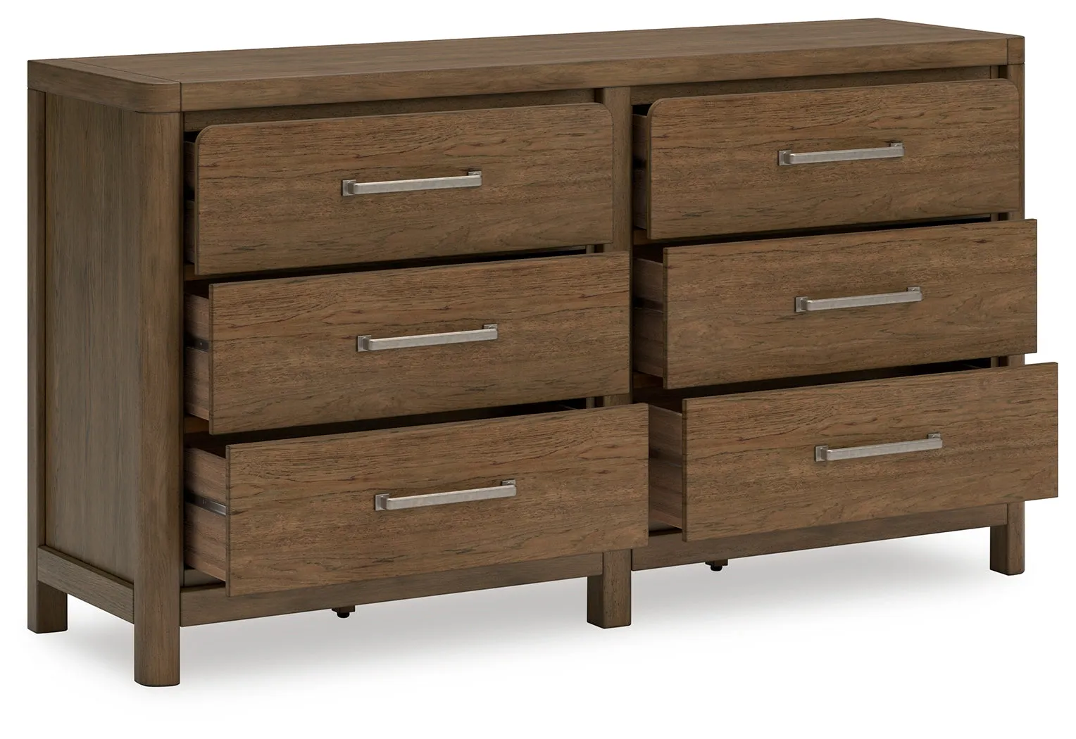 Cabalynn California King Panel Bed with Dresser, Chest and Nightstand in Light Brown