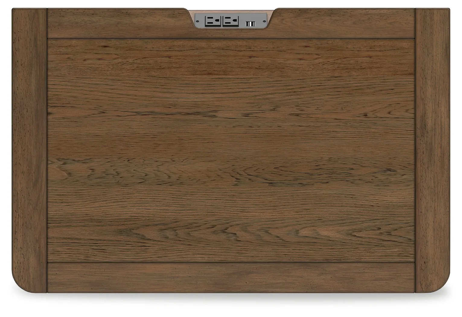 Cabalynn California King Panel Bed with Storage with Mirrored Dresser and 2 Nightstands in Light Brown