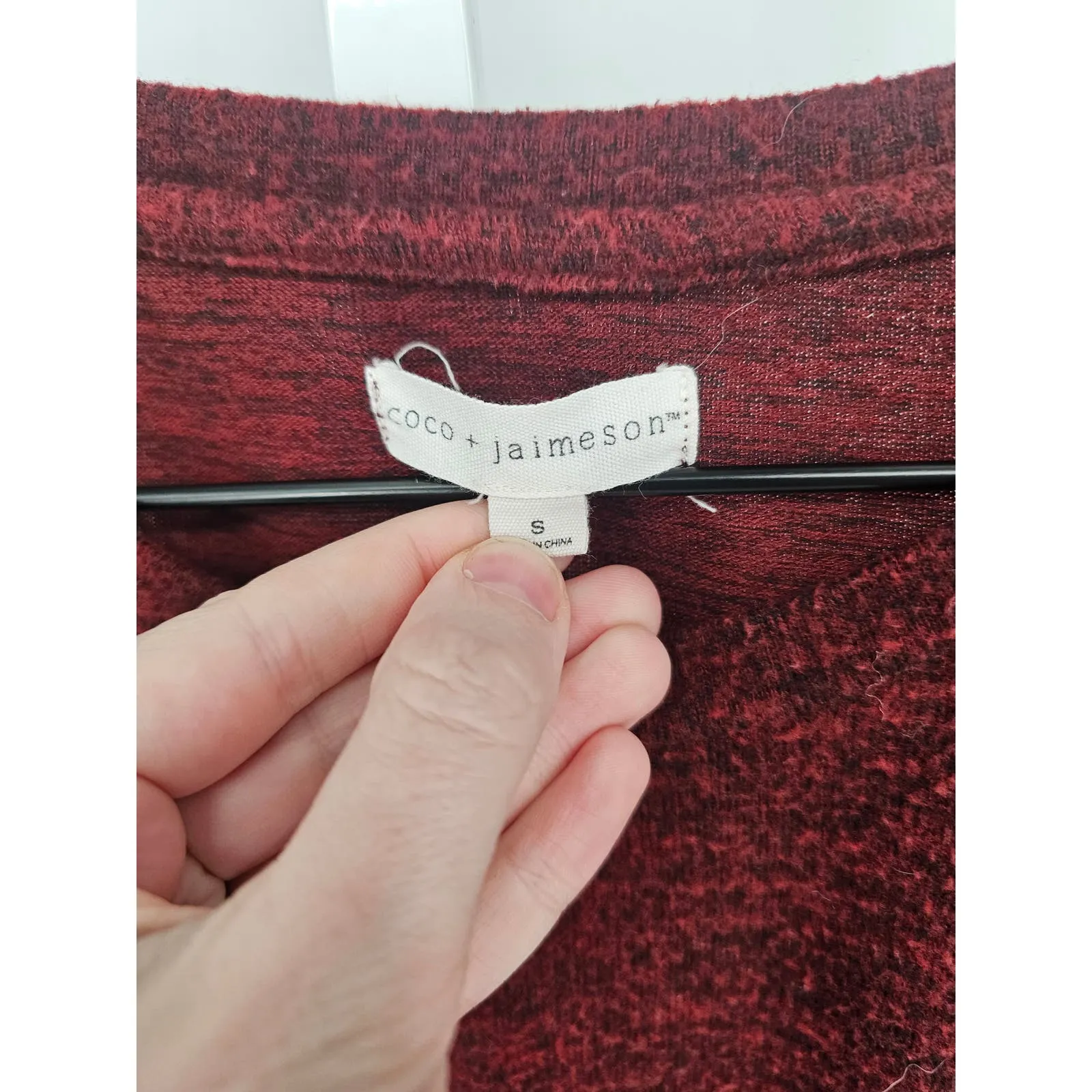 Coco   Jaimeson Womens Sz S Short Sleeve Tie Front Blouse Burgundy Red