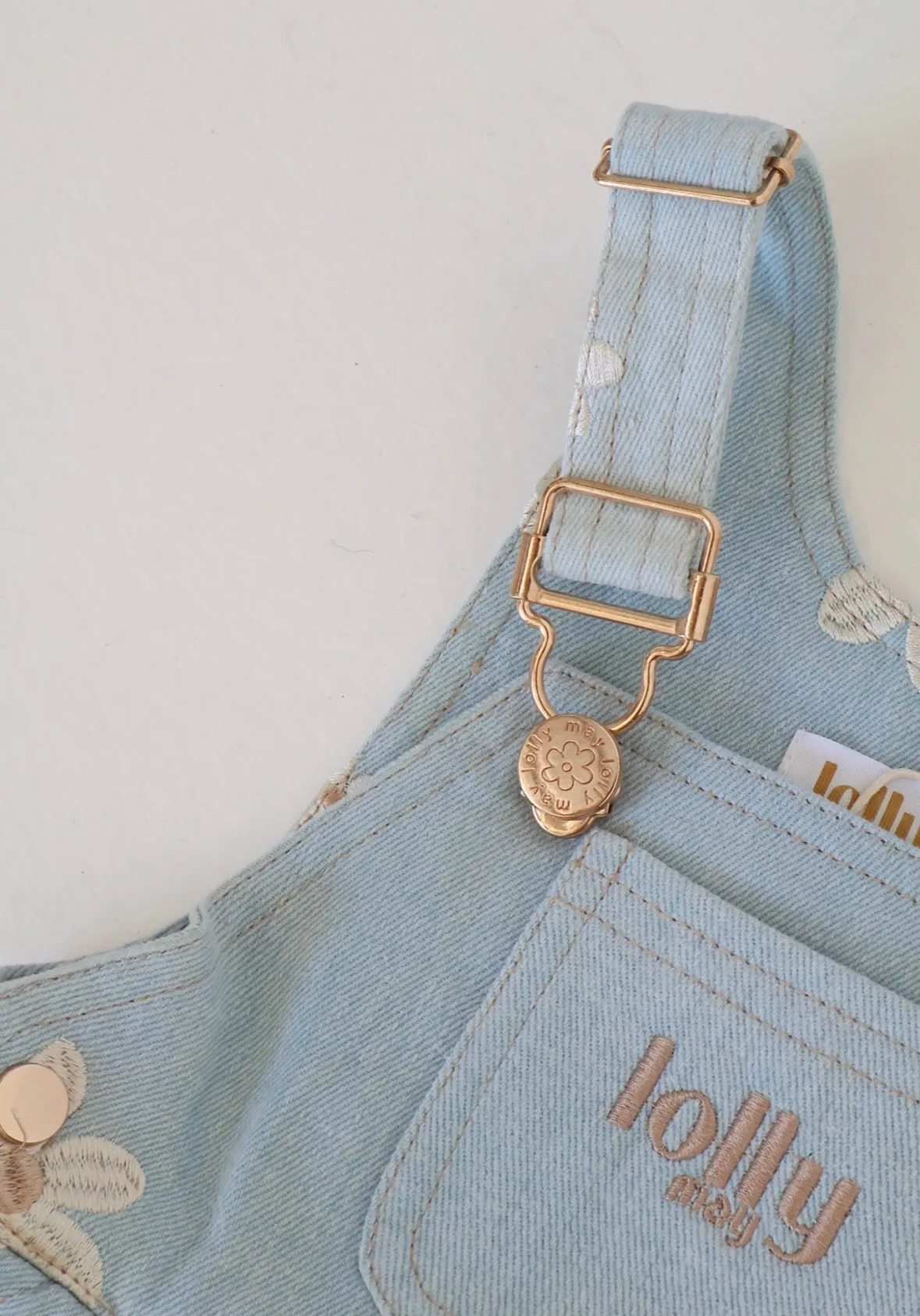 Denim Daisy Bubble Overalls