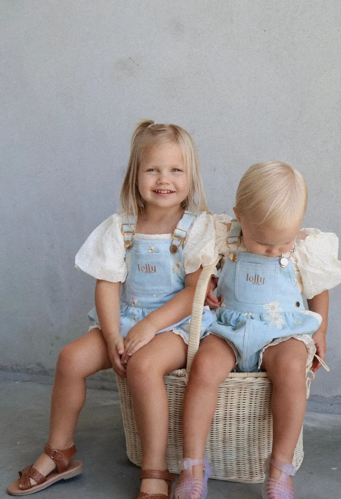 Denim Daisy Bubble Overalls
