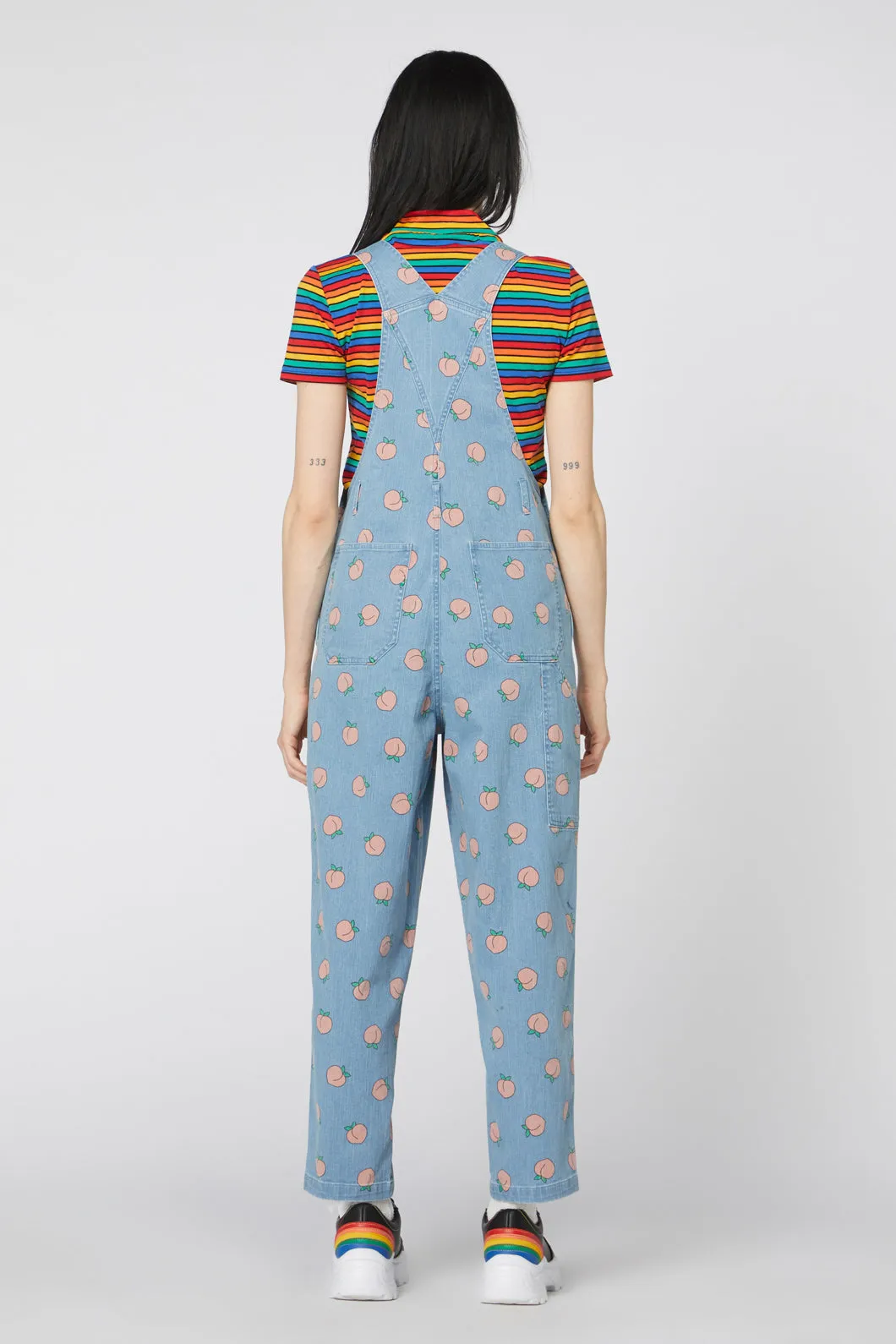Denim Peach Long Overall