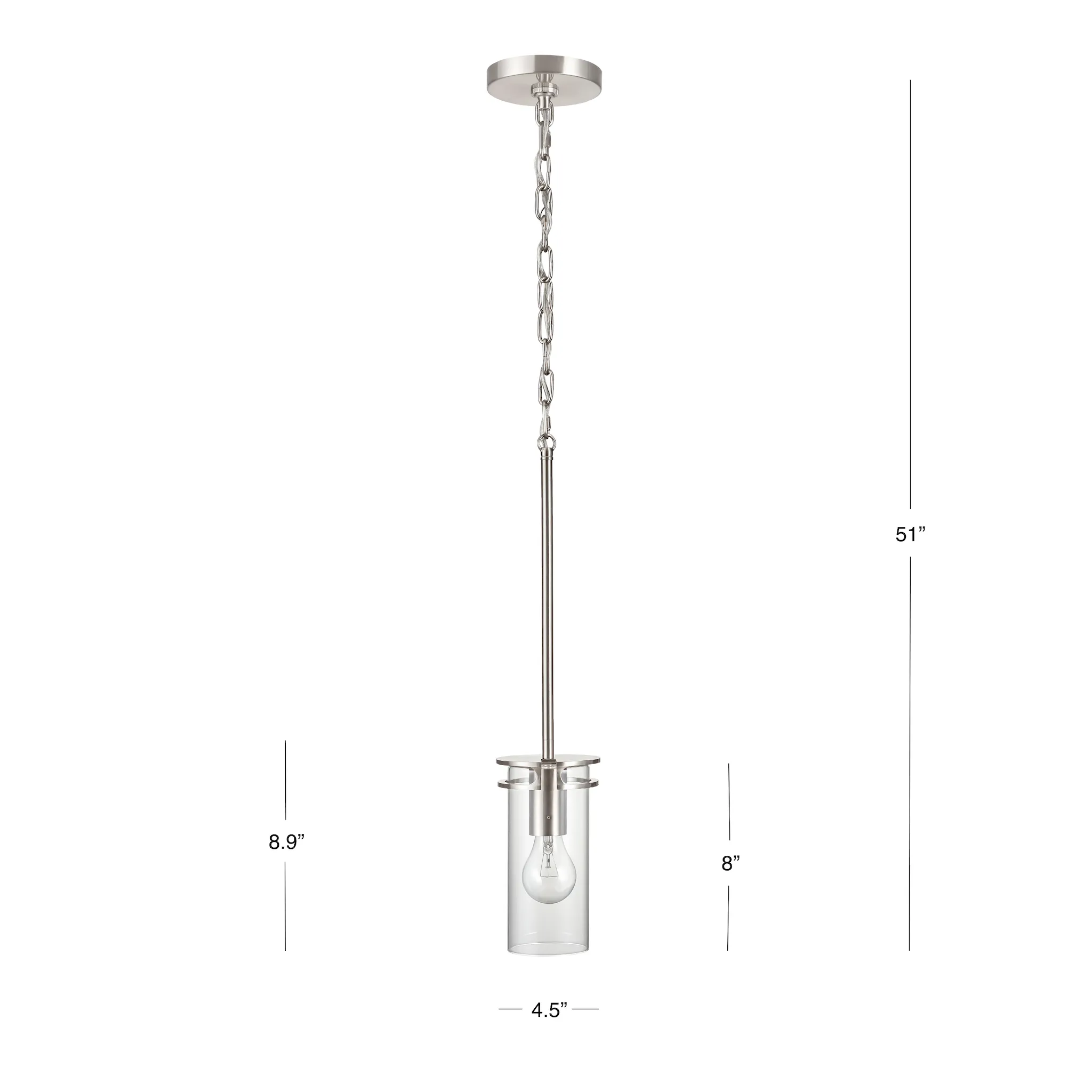 Devonshire Transitional Pendant Light in Brushed Nickel