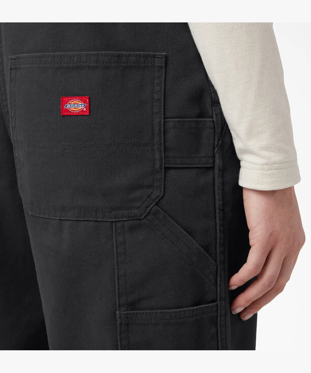 Dickies Women's Relaxed Fit Bib Overalls - Rinsed Black Duck