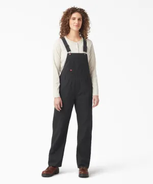 Dickies Women's Relaxed Fit Bib Overalls - Rinsed Black Duck