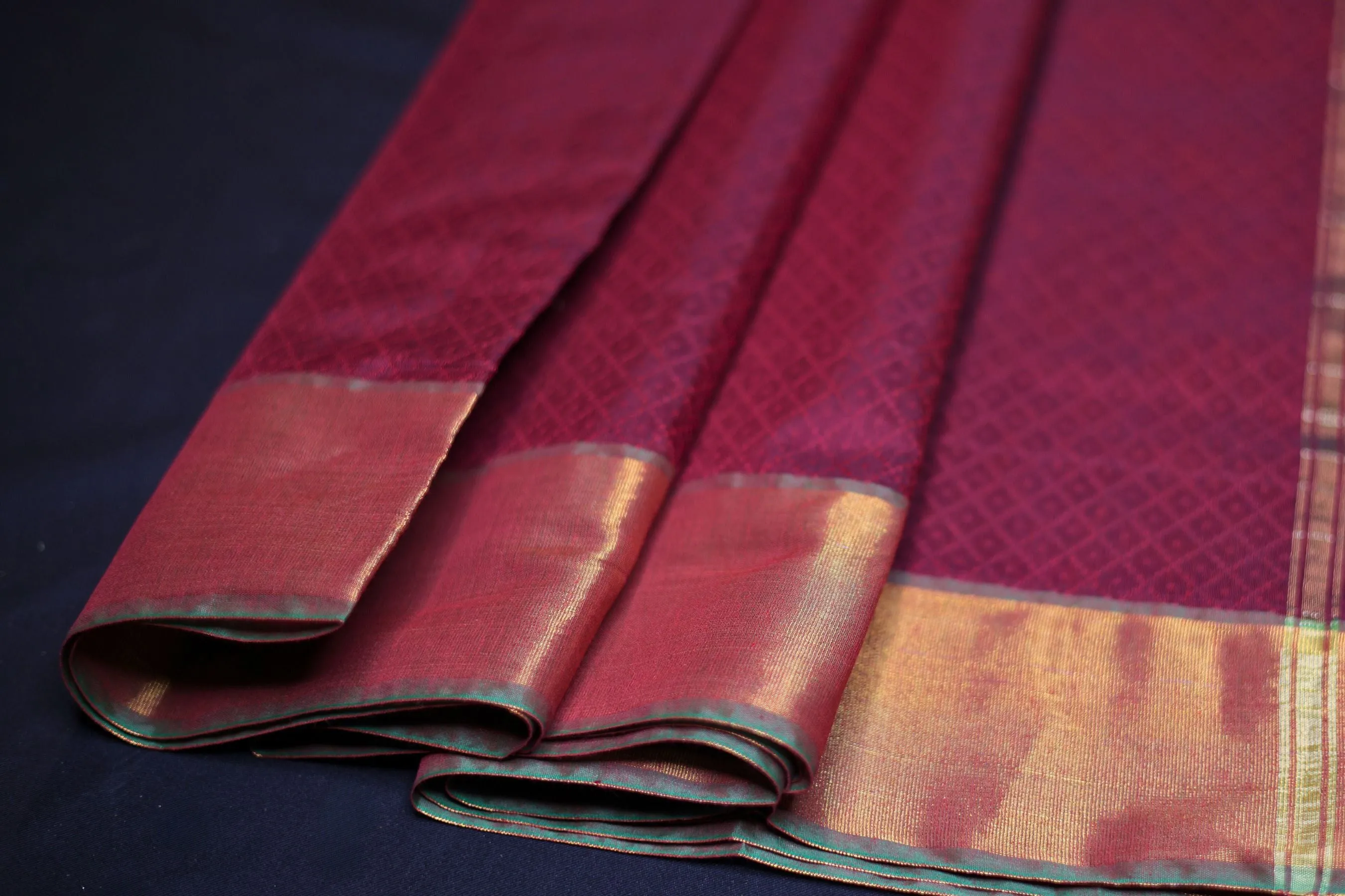 Elegant Soft Cotton Saree with Pochampally Ikkat Pallu and  Zari Border