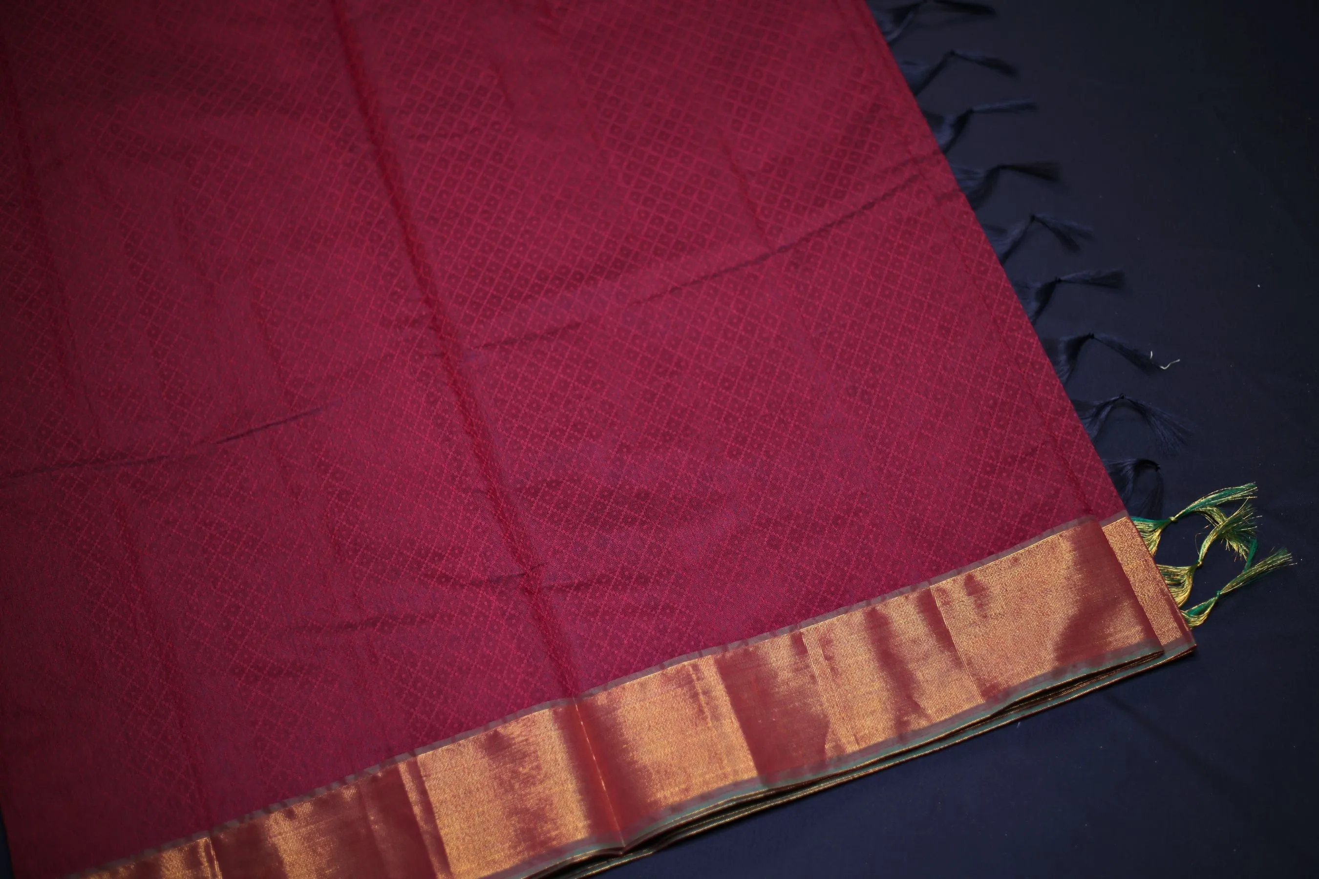 Elegant Soft Cotton Saree with Pochampally Ikkat Pallu and  Zari Border