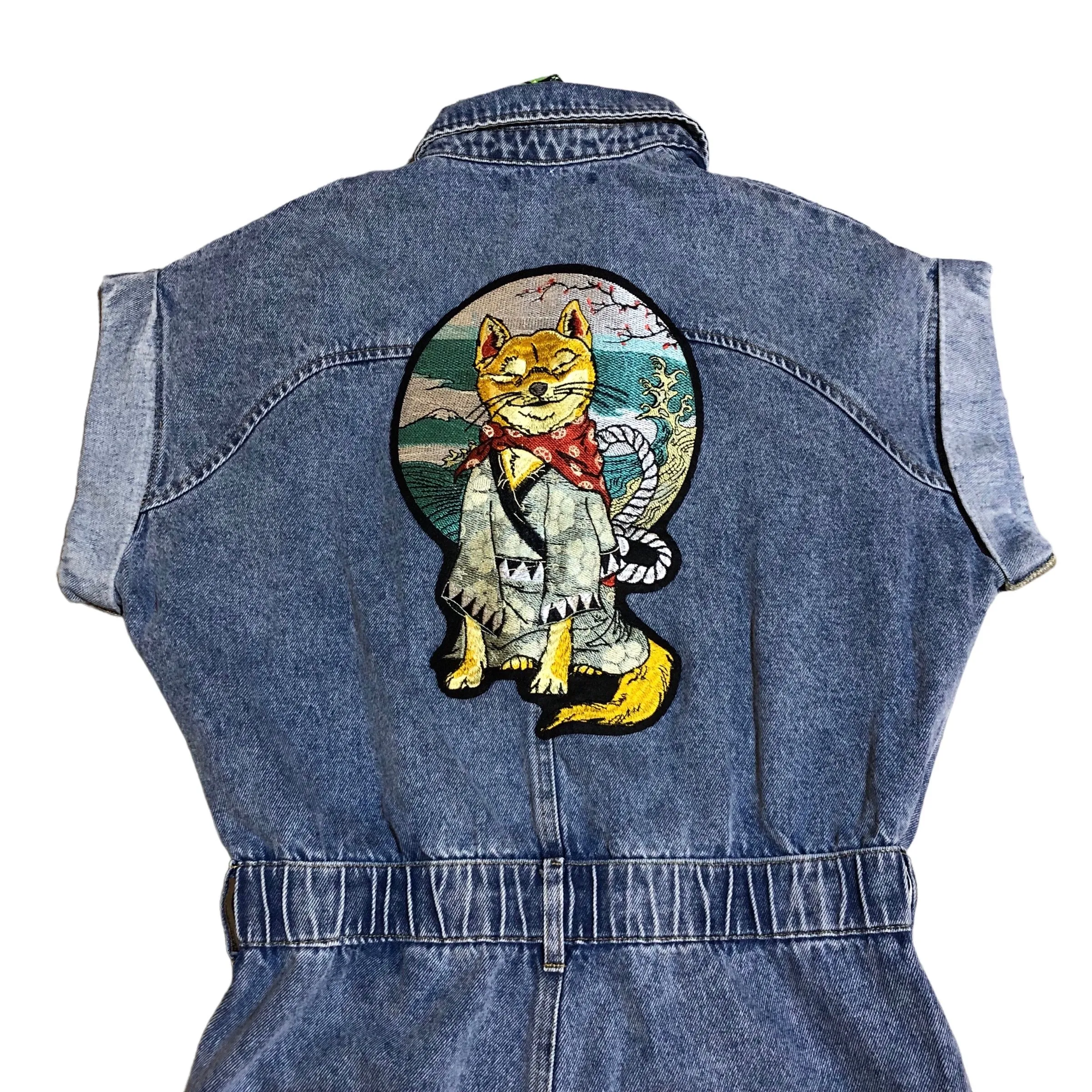 Embellished Shiba Blue Denim Jumpsuit