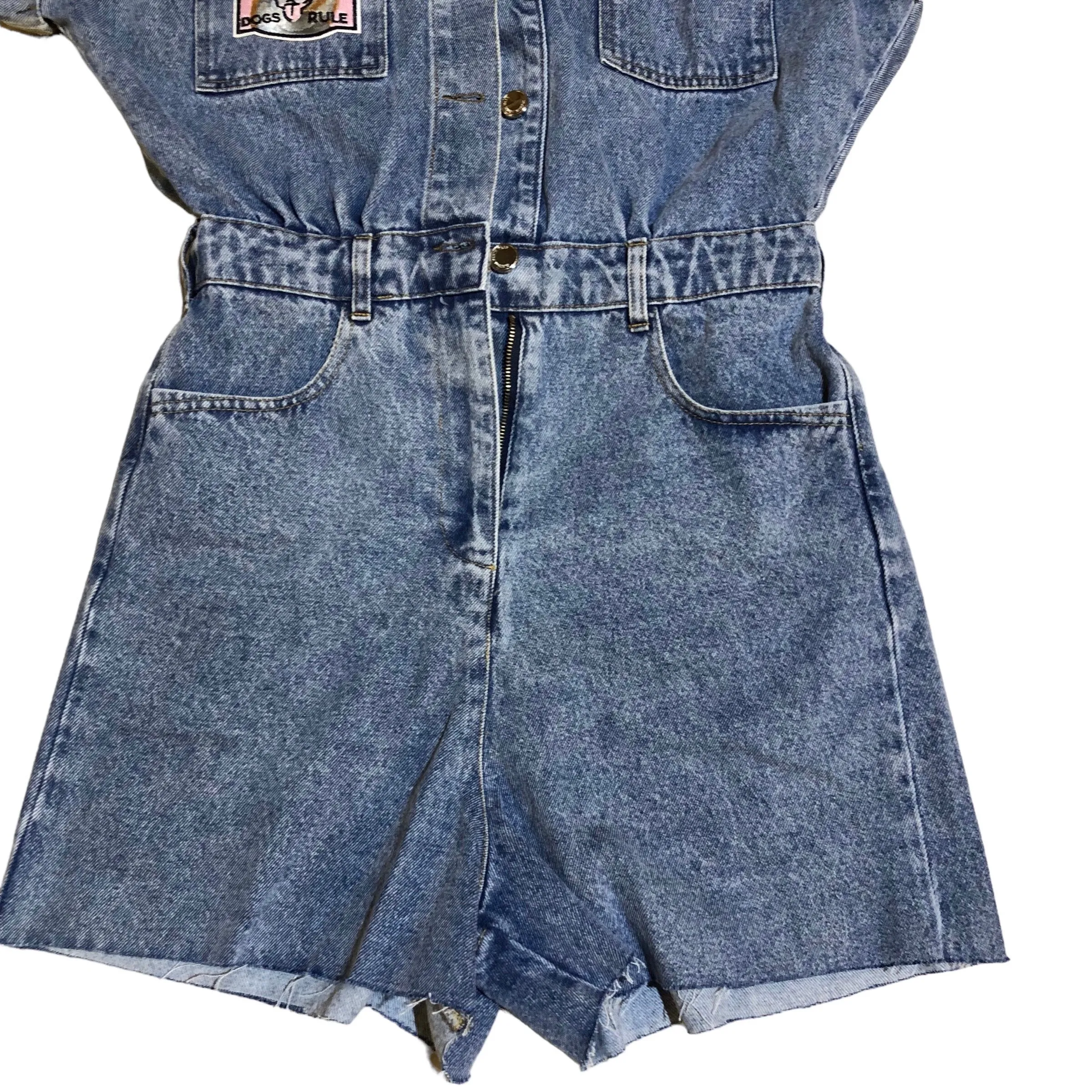 Embellished Shiba Blue Denim Jumpsuit
