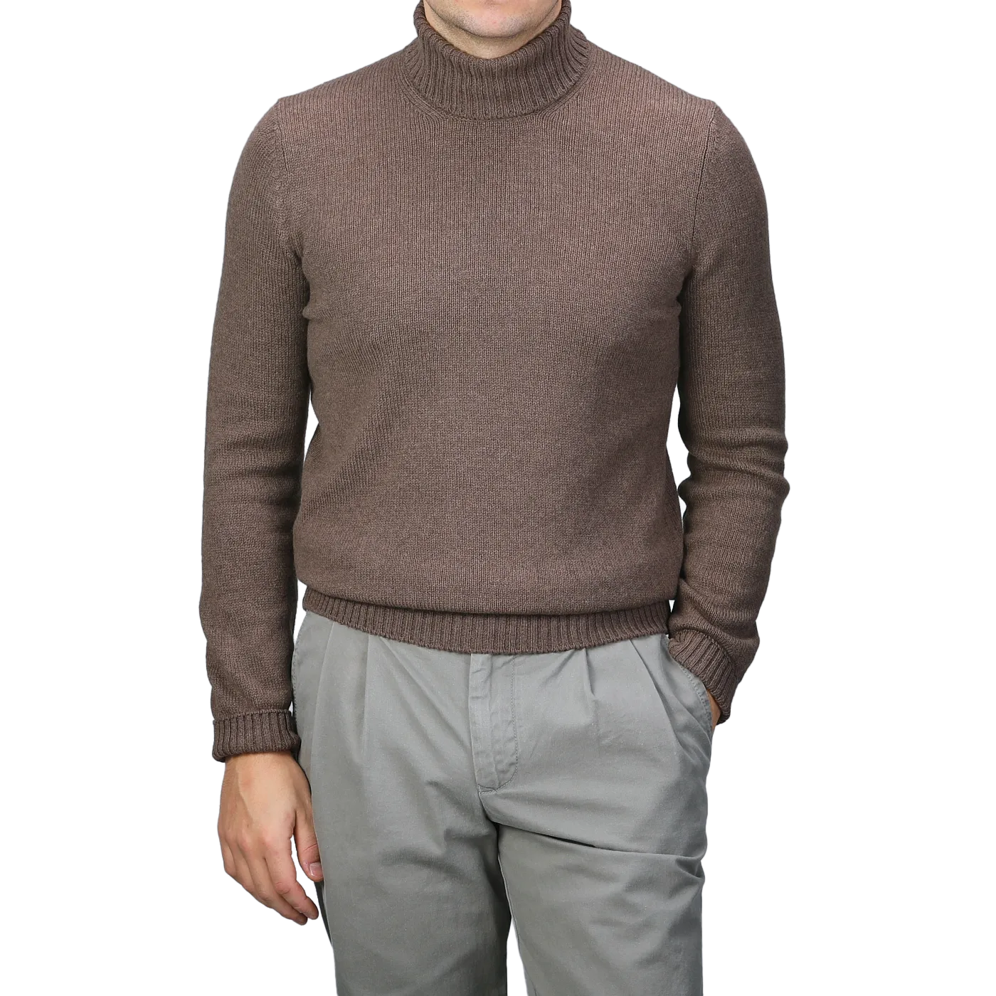 Fawn Brown Air Wool Rollneck