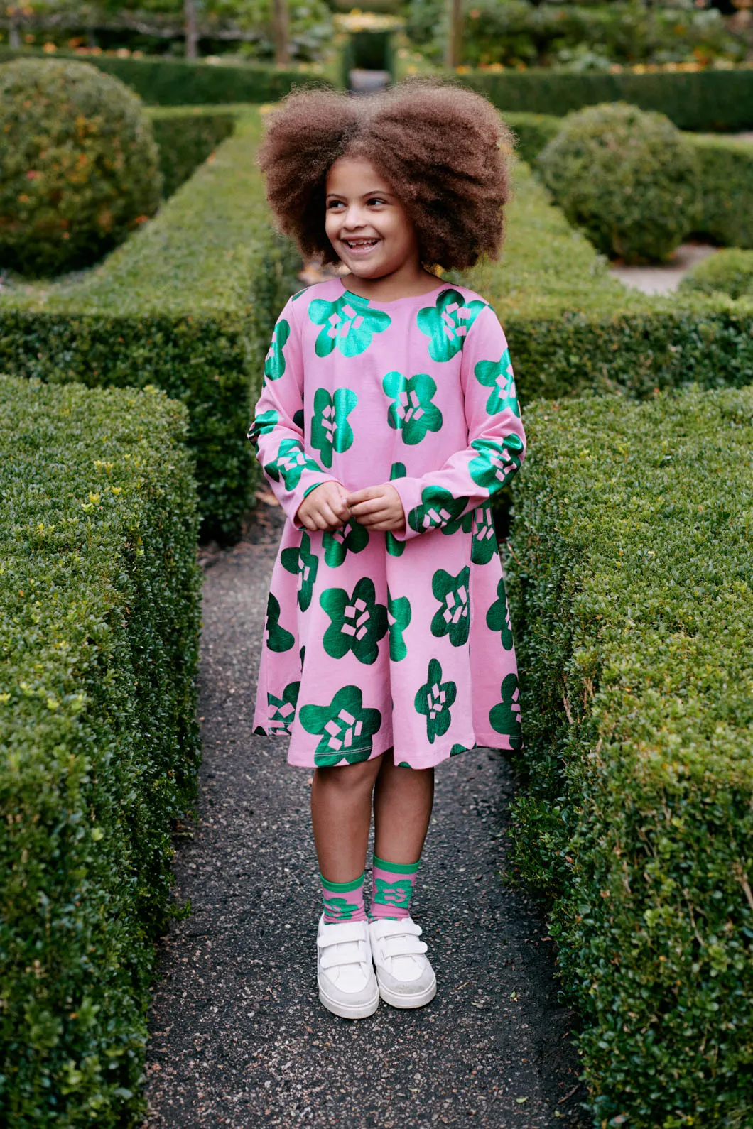 Foil Flower Kids Dress