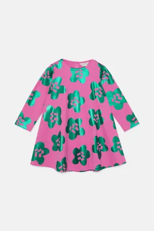 Foil Flower Kids Dress