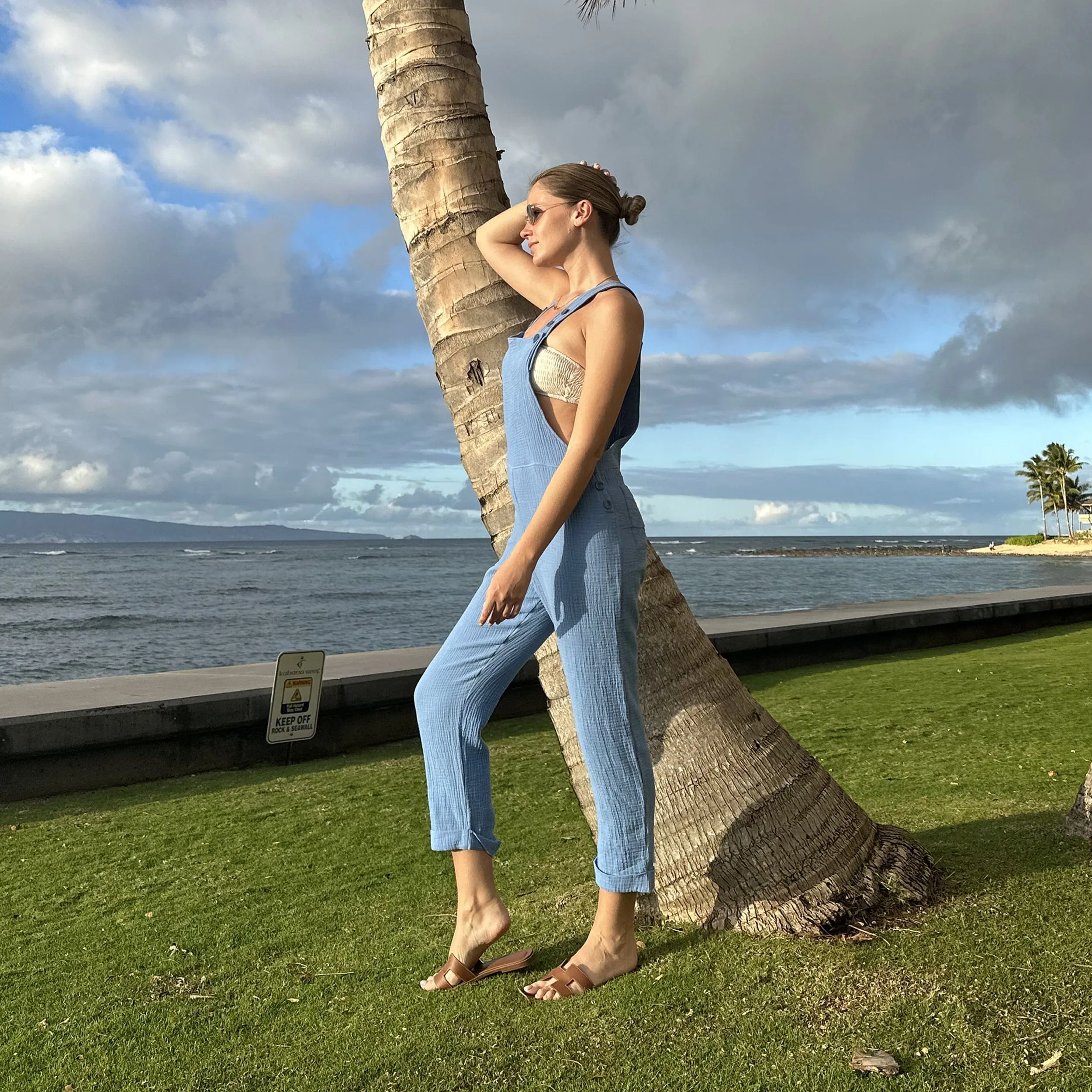 Kali Organic Cotton Jumpsuit - Azure