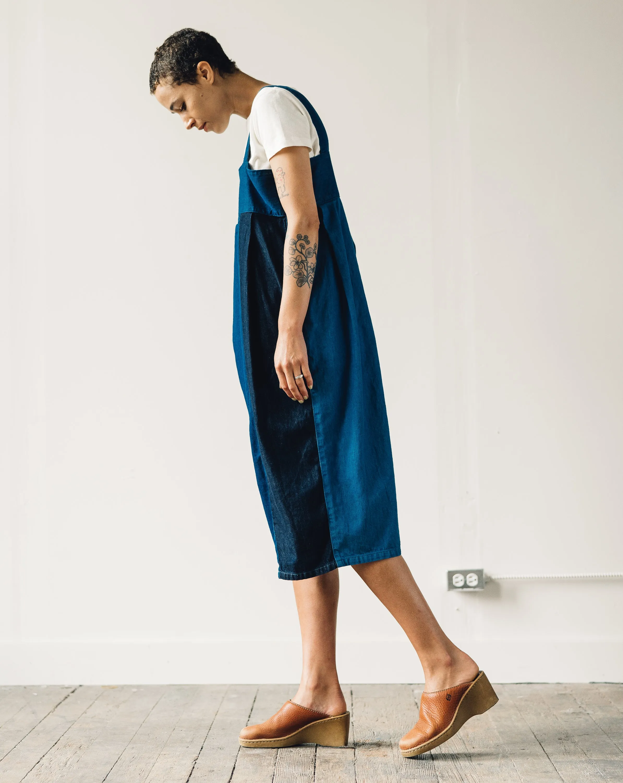 Kapital 8oz Denim 3-tone Jumpsuit, Indigo
