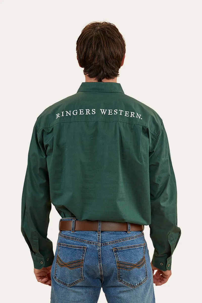 Kreiger Mens Half Button Work Shirt - Pine