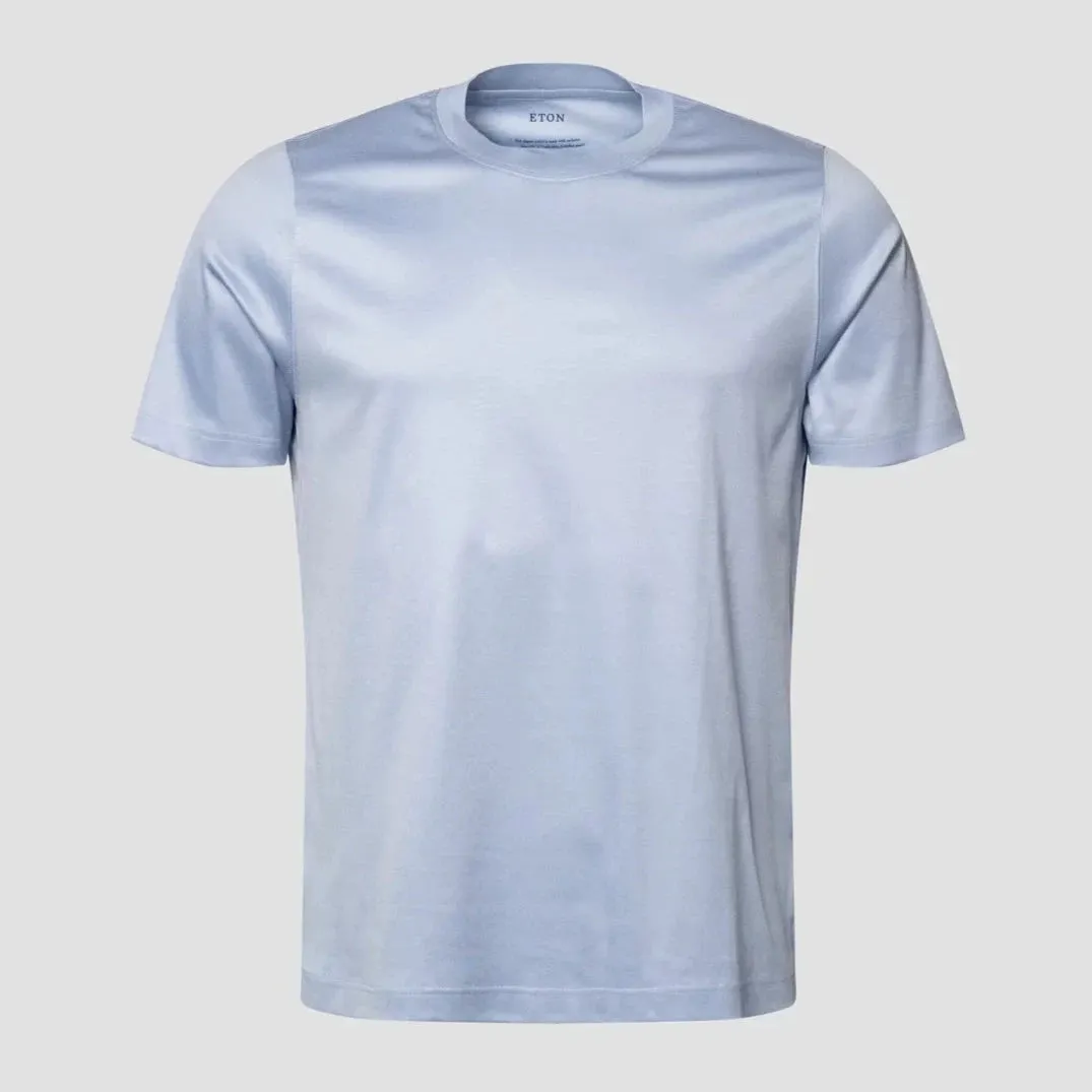 Light Blue Filo di Scozia Crewneck Slim Fit T-Shirt - ETON
