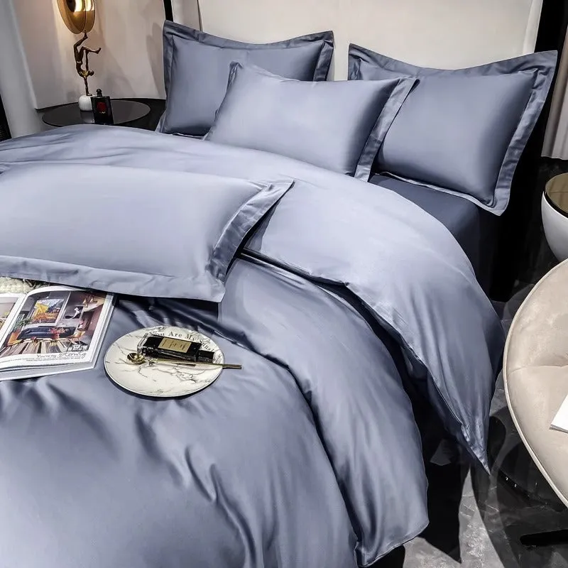 Light luxury Hotel Simple Double-Ply Pure Cotton Four-Piece Bed Set
