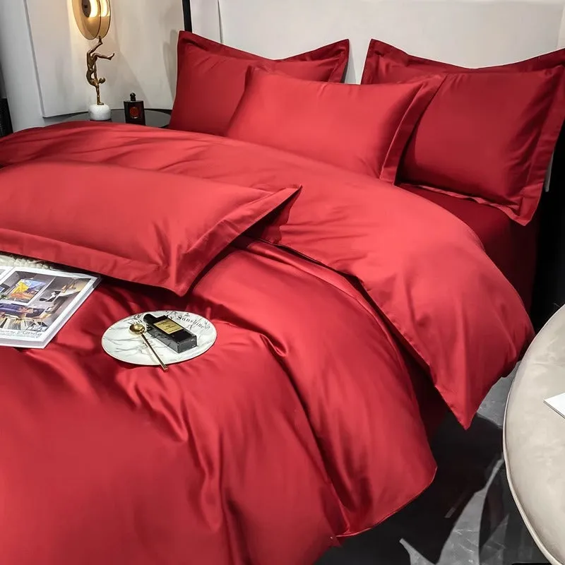 Light luxury Hotel Simple Double-Ply Pure Cotton Four-Piece Bed Set