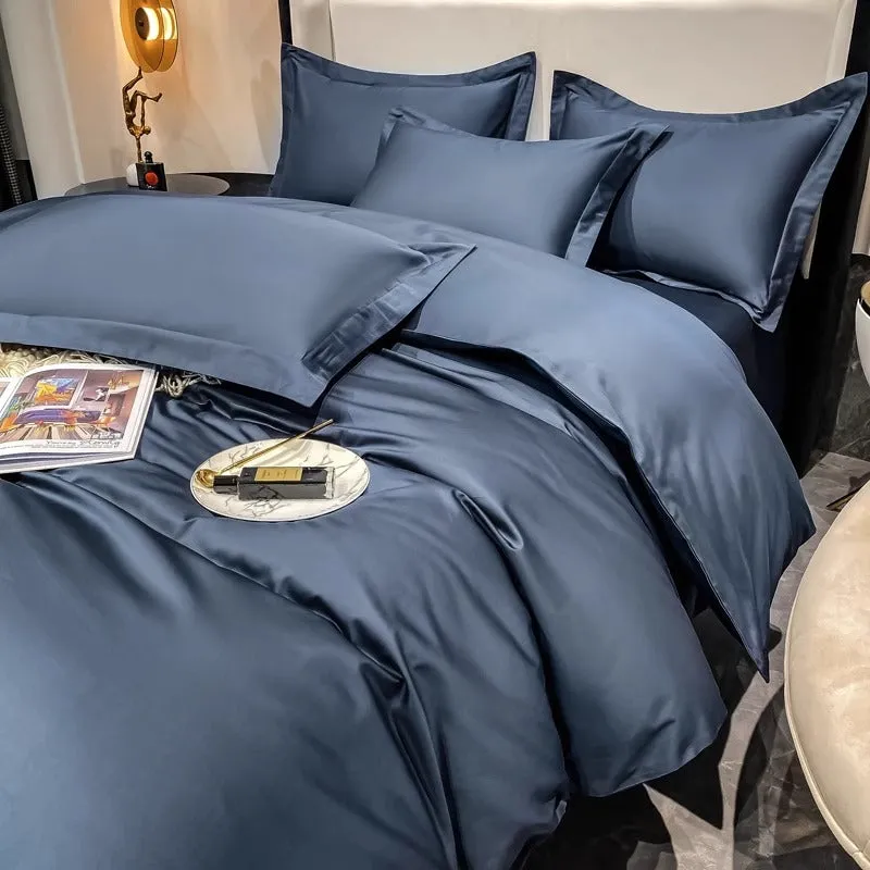 Light luxury Hotel Simple Double-Ply Pure Cotton Four-Piece Bed Set
