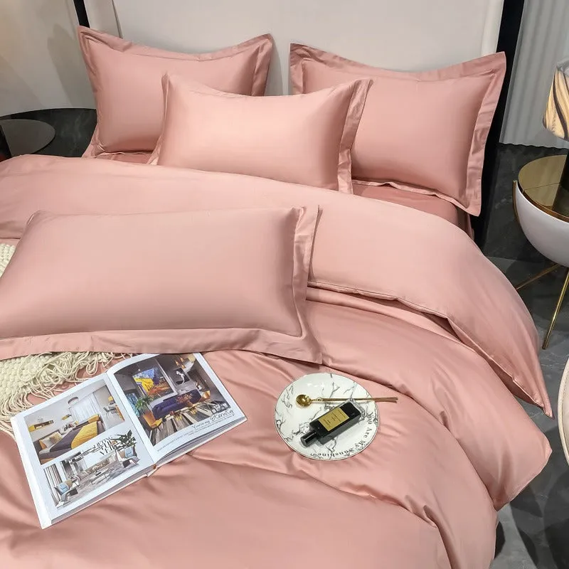 Light luxury Hotel Simple Double-Ply Pure Cotton Four-Piece Bed Set