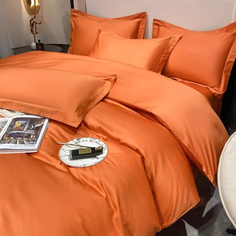 Light luxury Hotel Simple Double-Ply Pure Cotton Four-Piece Bed Set