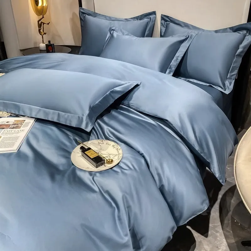 Light luxury Hotel Simple Double-Ply Pure Cotton Four-Piece Bed Set