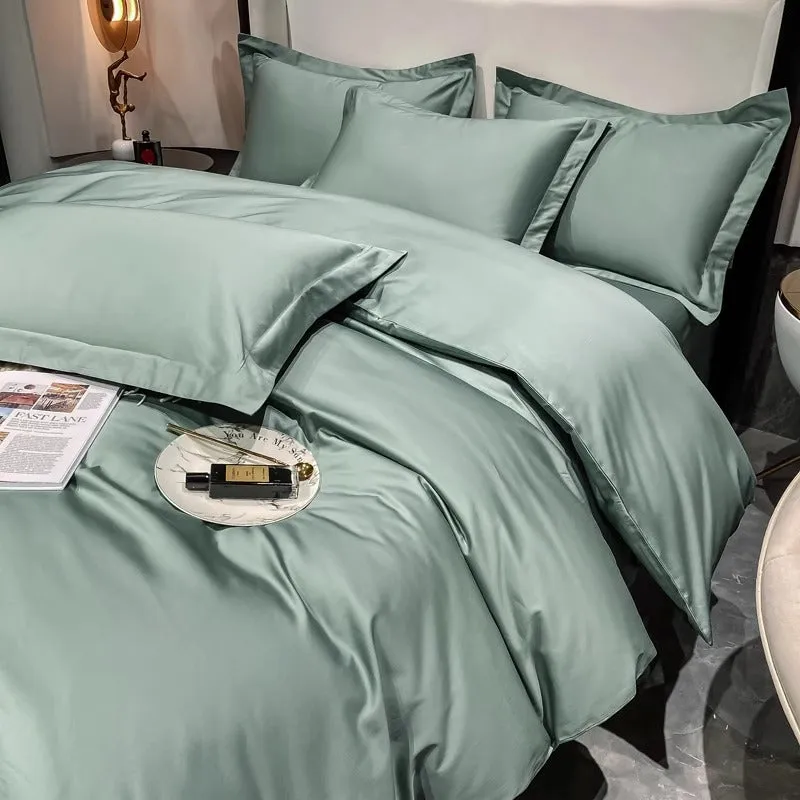 Light luxury Hotel Simple Double-Ply Pure Cotton Four-Piece Bed Set