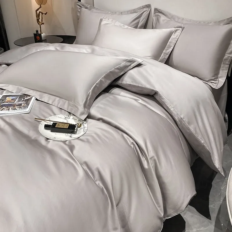 Light luxury Hotel Simple Double-Ply Pure Cotton Four-Piece Bed Set