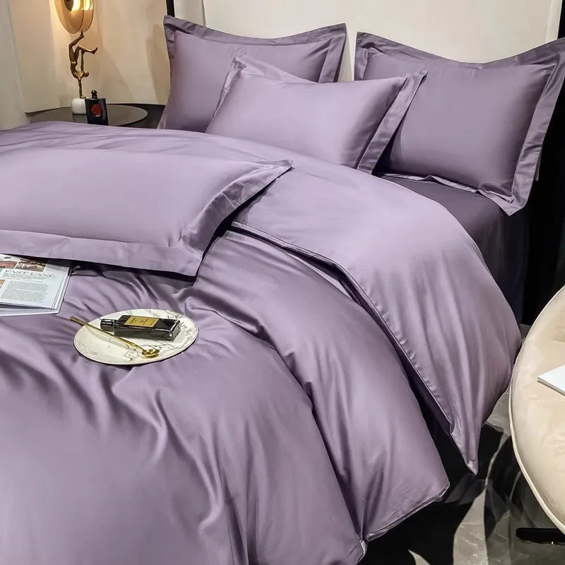 Light luxury Hotel Simple Double-Ply Pure Cotton Four-Piece Bed Set