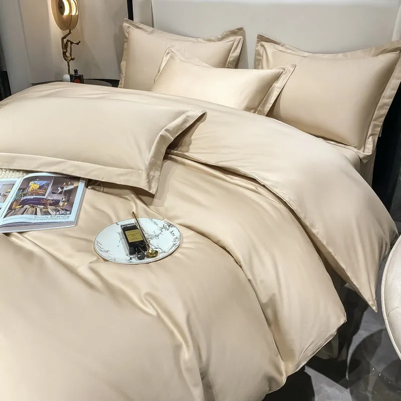 Light luxury Hotel Simple Double-Ply Pure Cotton Four-Piece Bed Set