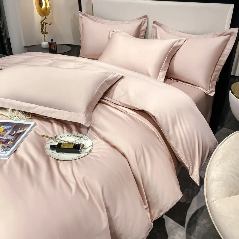 Light luxury Hotel Simple Double-Ply Pure Cotton Four-Piece Bed Set