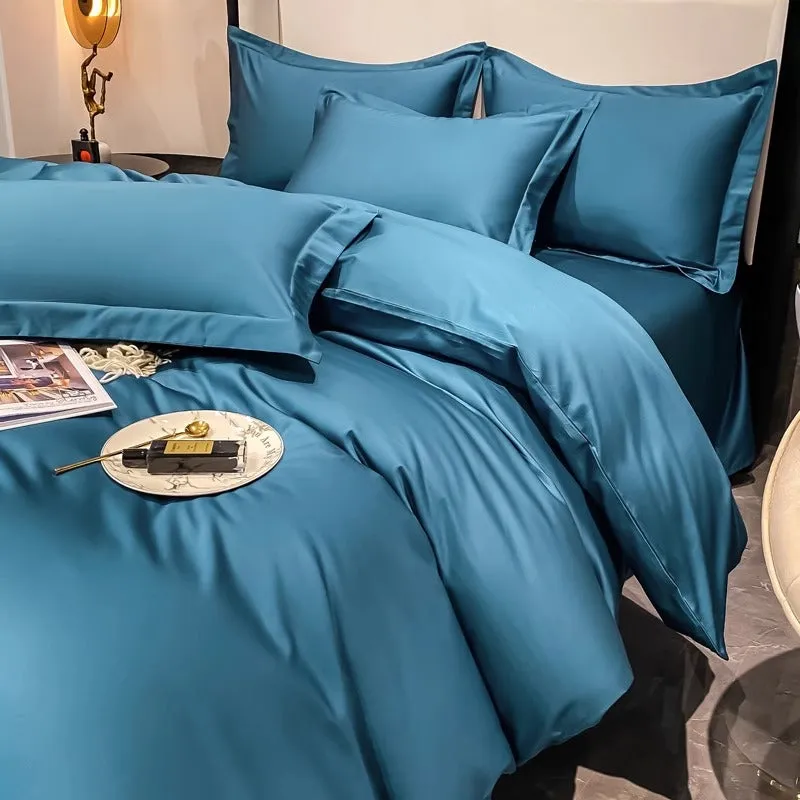 Light luxury Hotel Simple Double-Ply Pure Cotton Four-Piece Bed Set