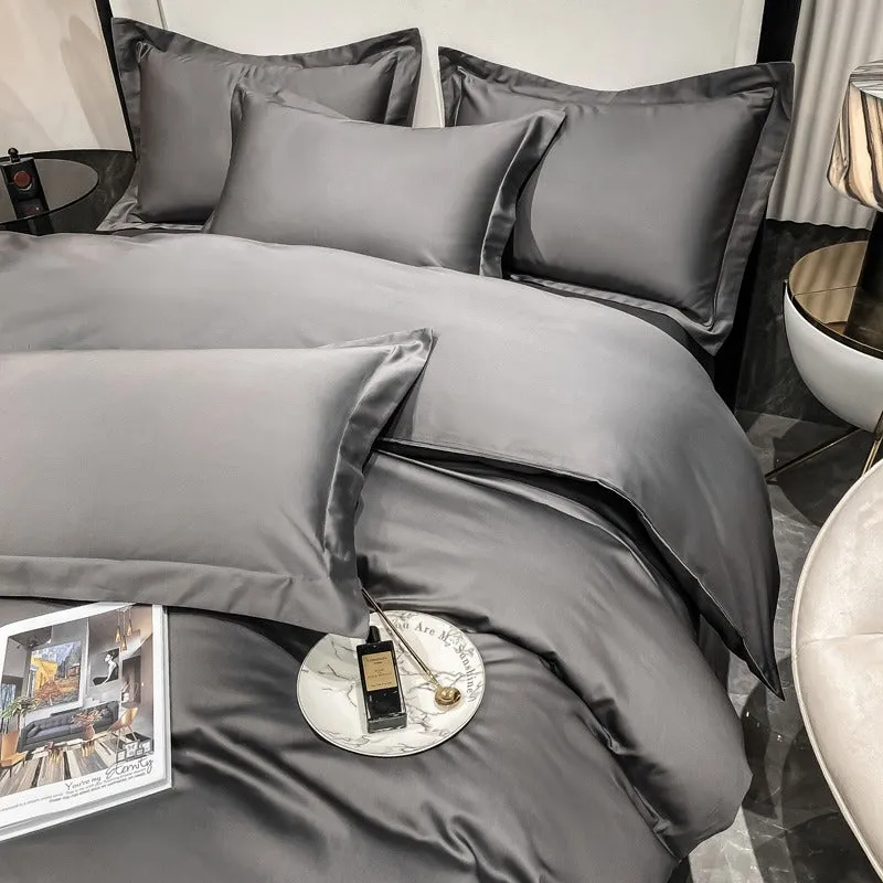 Light luxury Hotel Simple Double-Ply Pure Cotton Four-Piece Bed Set