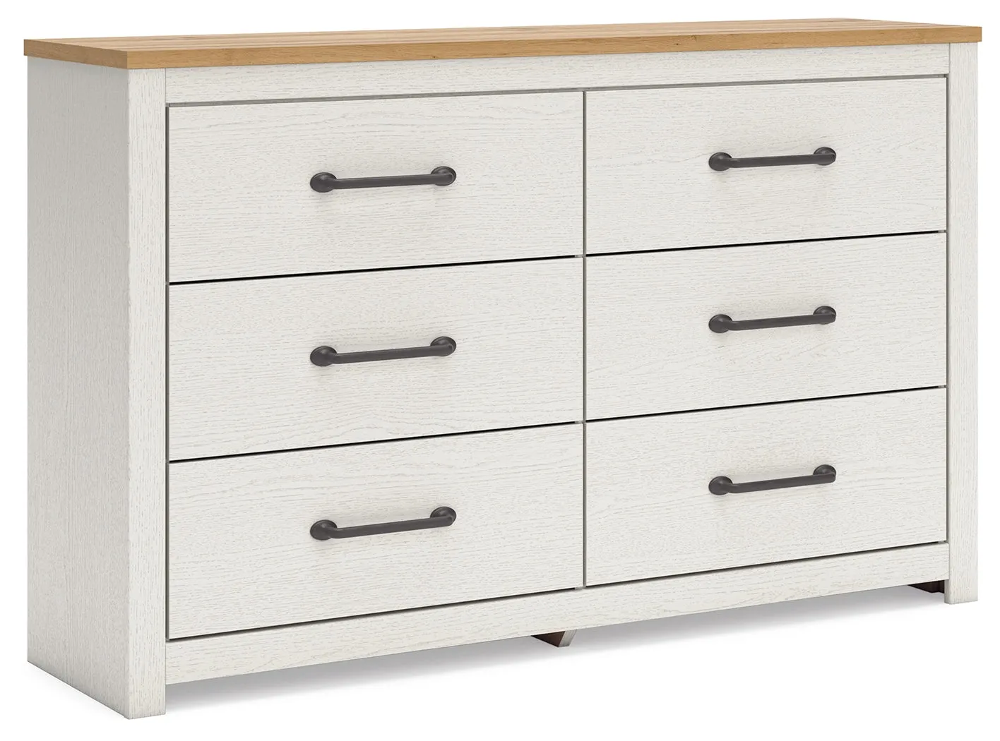 Linnocreek Queen Panel Headboard with Dresser in White/Warm Brown