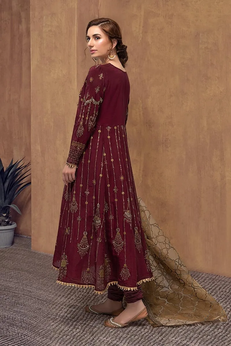 MariaB Designer Dress in Maroon Color #J6126