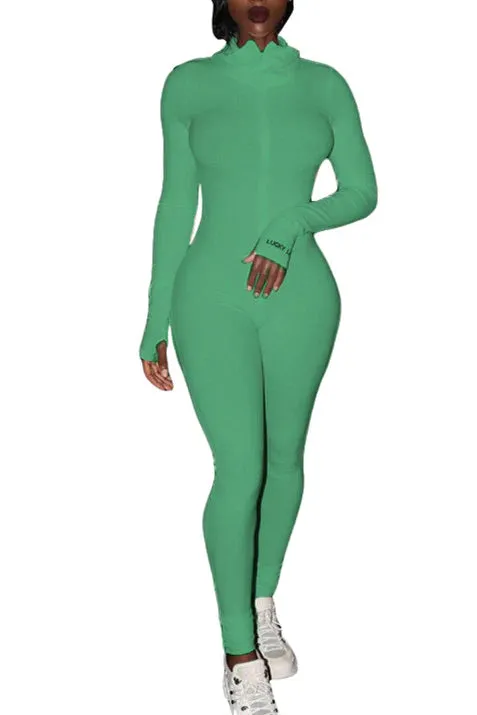 MB FASHION RIBBED ZIPPER JUMPSUIT 5515 SUN DAMAGE ON SALE