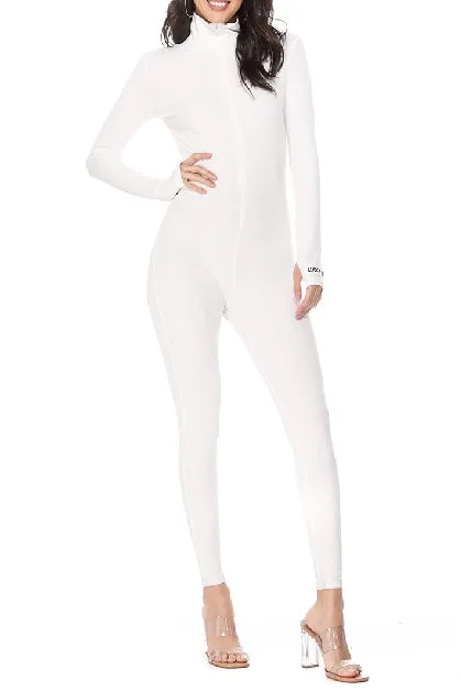 MB FASHION RIBBED ZIPPER JUMPSUIT 5515 SUN DAMAGE ON SALE