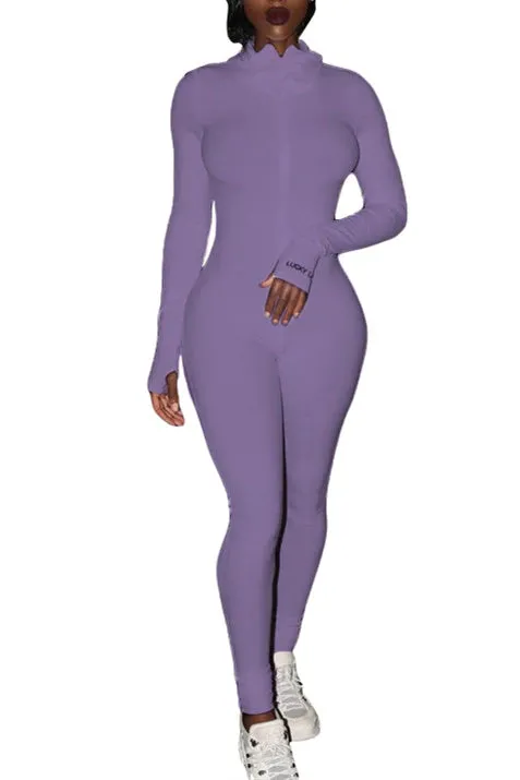MB FASHION RIBBED ZIPPER JUMPSUIT 5515 SUN DAMAGE ON SALE