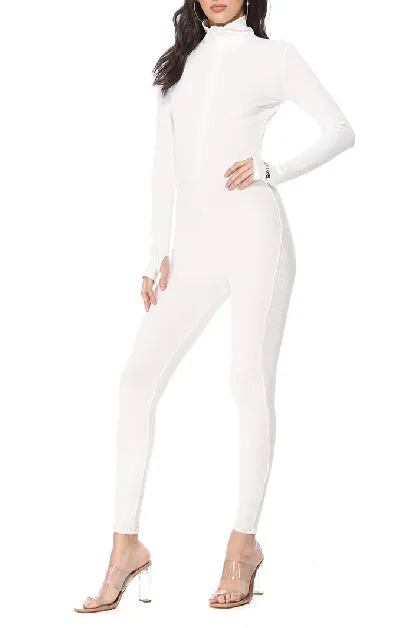 MB FASHION RIBBED ZIPPER JUMPSUIT 5515 SUN DAMAGE ON SALE